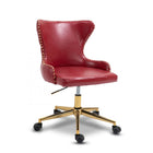 Meridian Furniture Hendrix Faux Leather Office Chair - Gold - Red - Office Chairs