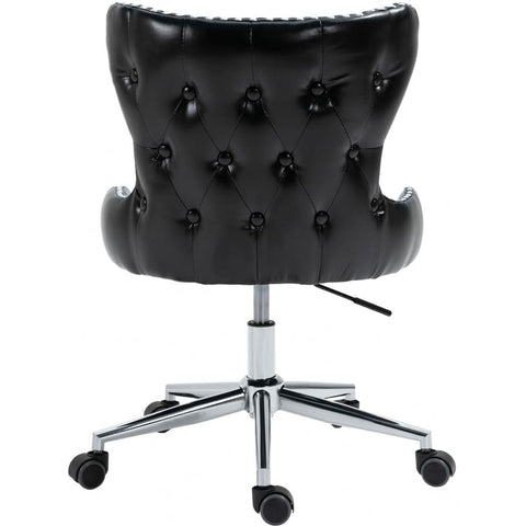 Meridian Furniture Hendrix Faux Leather Office Chair - Chrome - Black - Office Chairs