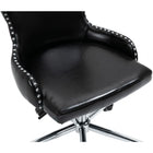 Meridian Furniture Hendrix Faux Leather Office Chair - Chrome - Office Chairs