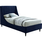 Meridian Furniture Eva Velvet Twin Bed - Navy - Bedroom Beds