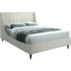 Meridian Furniture Eva Velvet King Bed - Cream - Bedroom Beds