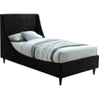 Meridian Furniture Eva Velvet Twin Bed - Black - Bedroom Beds