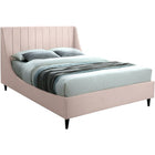 Meridian Furniture Eva Velvet Queen Bed - Pink - Bedroom Beds