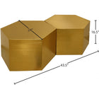 Meridian Furniture Hexagon Modular 2 Piece Coffee Table - Gold - Coffee Tables