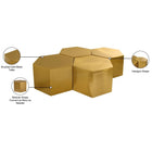 Meridian Furniture Hexagon Modular 4 Piece Coffee Table - Gold - Coffee Tables