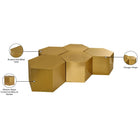 Meridian Furniture Hexagon Modular 5 Piece Coffee Table - Gold - Coffee Tables