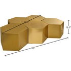 Meridian Furniture Hexagon Modular 5 Piece Coffee Table - Gold - Coffee Tables