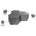Meridian Furniture Hexagon Modular 3 Piece Coffee Table - Chrome - Coffee Tables