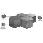 Meridian Furniture Hexagon Modular 4 Piece Coffee Table - Chrome - Coffee Tables