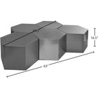 Meridian Furniture Hexagon Modular 5 Piece Coffee Table - Chrome - Coffee Tables