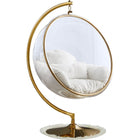 Luna Acrylic Swing Bubble Faux Fur Accent Chair - Gold - Chairs