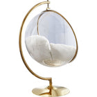 Luna Acrylic Swing Bubble Faux Fur Accent Chair - Gold - Chairs