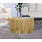 Meridian Furniture Acacia Round Coffee Table - Gold - Coffee Tables