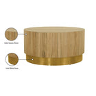 Meridian Furniture Acacia Round Coffee Table - Gold - Coffee Tables