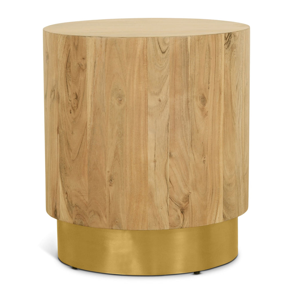 Meridian Furniture Acacia Round End Table - Gold - End Table