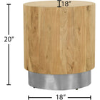 Meridian Furniture Acacia Round End Table - Chrome - End Table