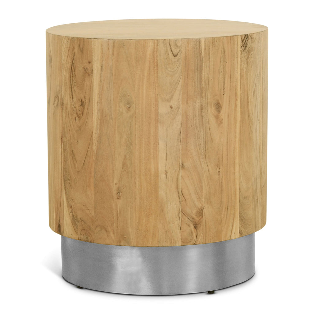 Meridian Furniture Acacia Round End Table - Chrome - End Table