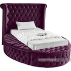 Meridian Furniture Luxus Velvet Twin Bed - Purple - Bedroom Beds