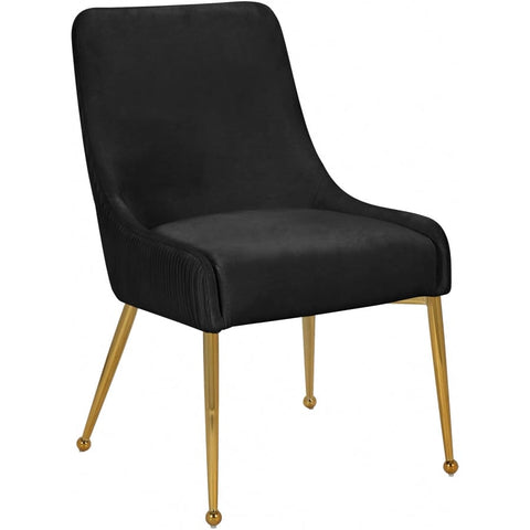 Meridian Furniture Ace Velvet Dining Chair - Gold - Black - Dining Chairs