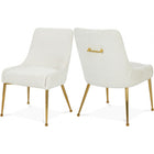 Meridian Furniture Ace Velvet Dining Chair - Gold - Cream - Dining Chairs