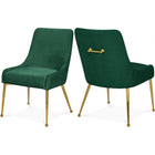 Meridian Furniture Ace Velvet Dining Chair - Gold - Green - Dining Chairs