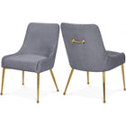 Meridian Furniture Ace Velvet Dining Chair - Gold - Grey - Dining Chairs