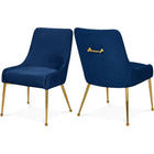Meridian Furniture Ace Velvet Dining Chair - Gold - Navy - Dining Chairs