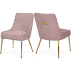 Meridian Furniture Ace Velvet Dining Chair - Gold - Pink - Dining Chairs