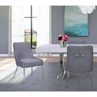 Meridian Furniture Ace Velvet Dining Chair - Chrome - Dining Chairs