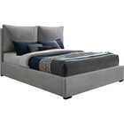 Meridian Furniture Misha Polyester Fabric Full Bed - Grey - Bedroom Beds