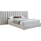 Meridian Furniture Pablo Velvet King Bed - Cream - Bedroom Beds