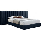 Meridian Furniture Pablo Velvet King Bed - Navy - Bedroom Beds