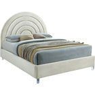 Meridian Furniture Rainbow Velvet Queen Bed - Cream - Bedroom Beds