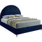 Meridian Furniture Rainbow Velvet King Bed - Navy - Bedroom Beds
