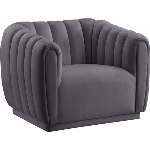 Meridian Furniture Dixie Velvet Chair - Grey - Chairs