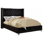 Meridian Furniture Aiden Velvet Full Bed - Black - Bedroom Beds