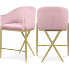 Meridian Furniture Xavier Counter Stool - Gold - Pink - Stools