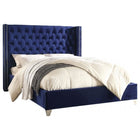 Meridian Furniture Aiden Velvet Full Bed - Navy - Bedroom Beds