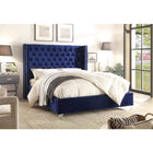 Meridian Furniture Aiden Velvet Queen Bed - Navy - Bedroom Beds