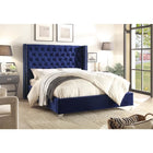 Meridian Furniture Aiden Velvet King Bed - Navy - Bedroom Beds