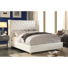 Meridian Furniture Soho White Bonded Leather Queen Bed - Bedroom Beds