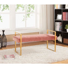 Meridian Furniture Olivia Velvet Bench - Pink - Benches