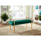Meridian Furniture Olivia Velvet Bench - Green - Benches