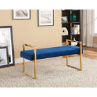 Meridian Furniture Olivia Velvet Bench - Navy - Benches