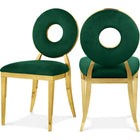 Meridian Furniture Carousel Velvet Dining Chair - Gold - Green - Dining Chairs