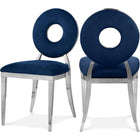 Meridian Furniture Carousel Velvet Dining Chair - Chrome - Navy - Dining Chairs