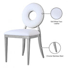 Meridian Furnture Carousel Faux Leather Dining Chair - Chrome - Dining Chairs