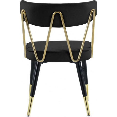 Meridian Furniture Rheingold Velvet Dining Chair - Black - Dining Chairs