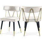 Meridian Furniture Rheingold Velvet Dining Chair - Cream - Dining Chairs