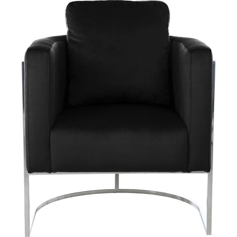Meridian Furniture Casa Velvet Chair - Chrome - Black - Chairs